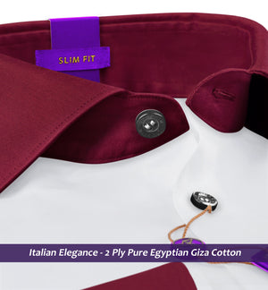 Copenhagen- The Best White- Burgundy Collar