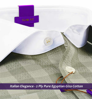 Charlotte- Basil Green & Beige Check- White Collar