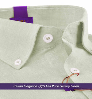 Santorini- Pearl Beige Linen- Button Down- 77's Lea Pure Luxury Linen