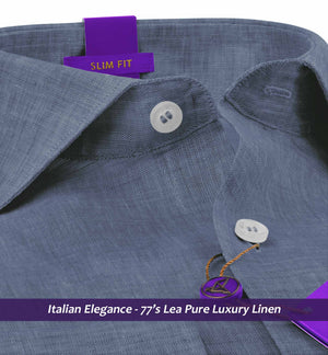 Devon- Flint Grey Solid Linen