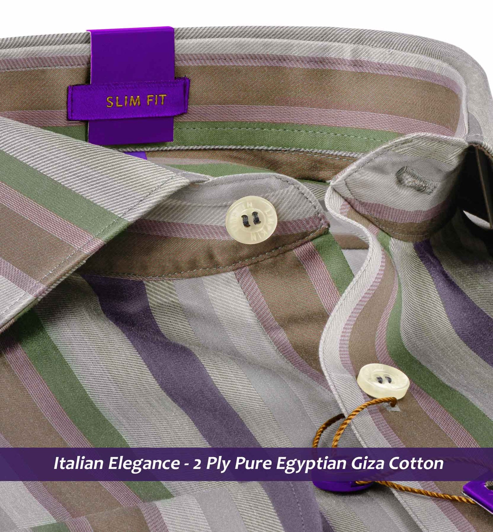 Nostrand- Flint Grey & Emerald Green Stripe