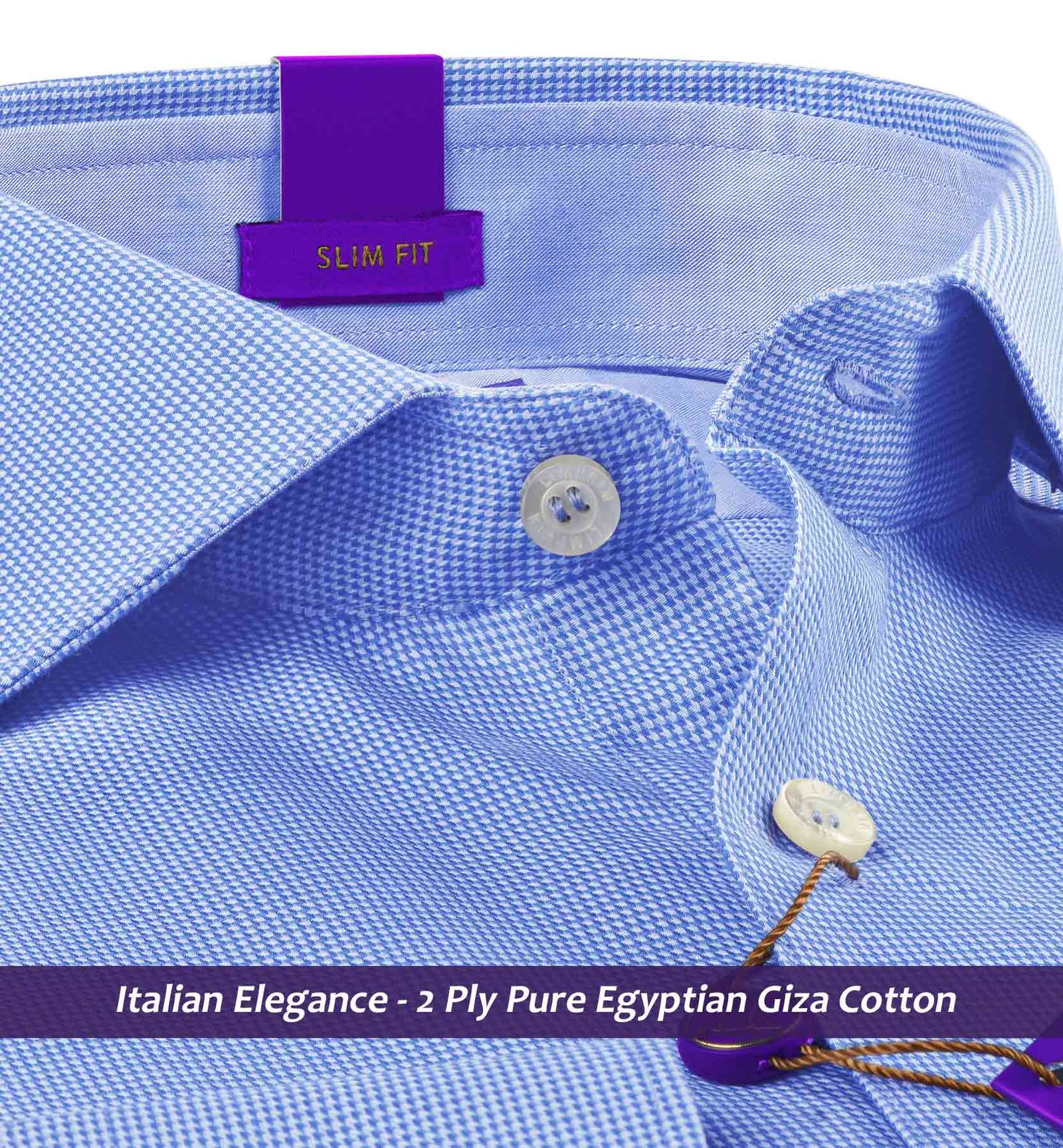 Moreno- Azure Blue Structure- Trim Fabric Details