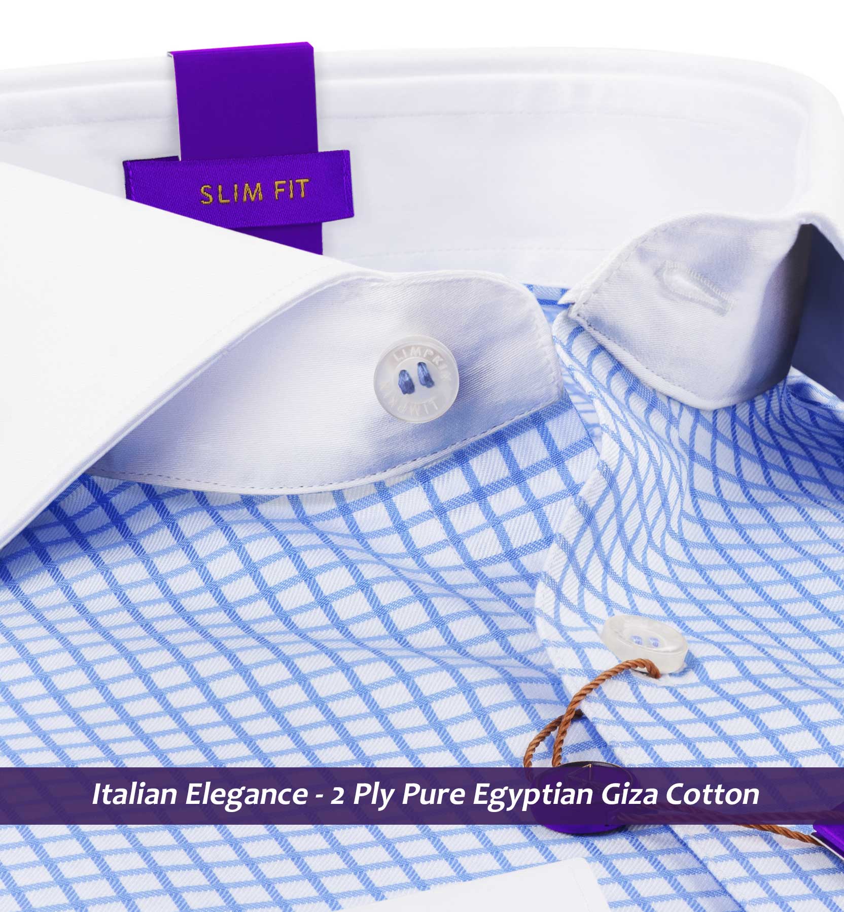 Corsico- Azure Blue & White Check
