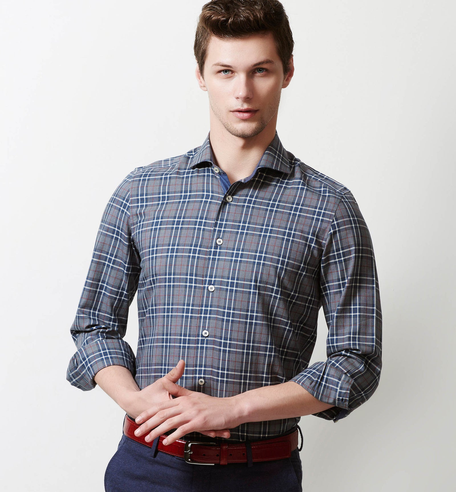 Selena- Navy & Grey Check