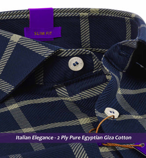 Almada- Navy & Beige Magical Check