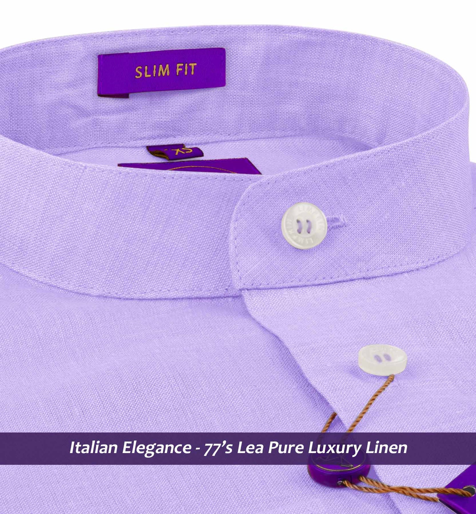 Memphis- Periwinkle Lilac Linen- Mandarin Collar