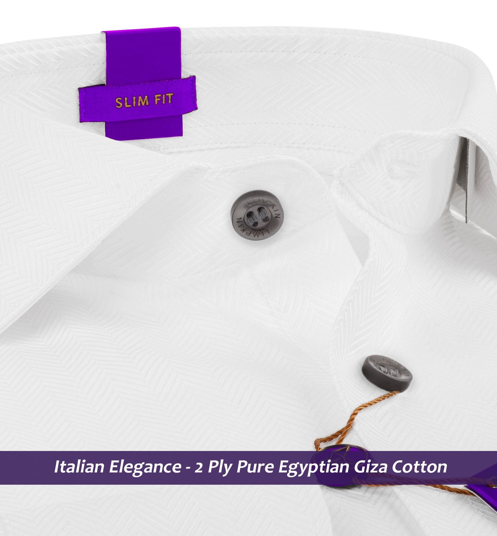 Arizona- White Herringbone with Contrast Details