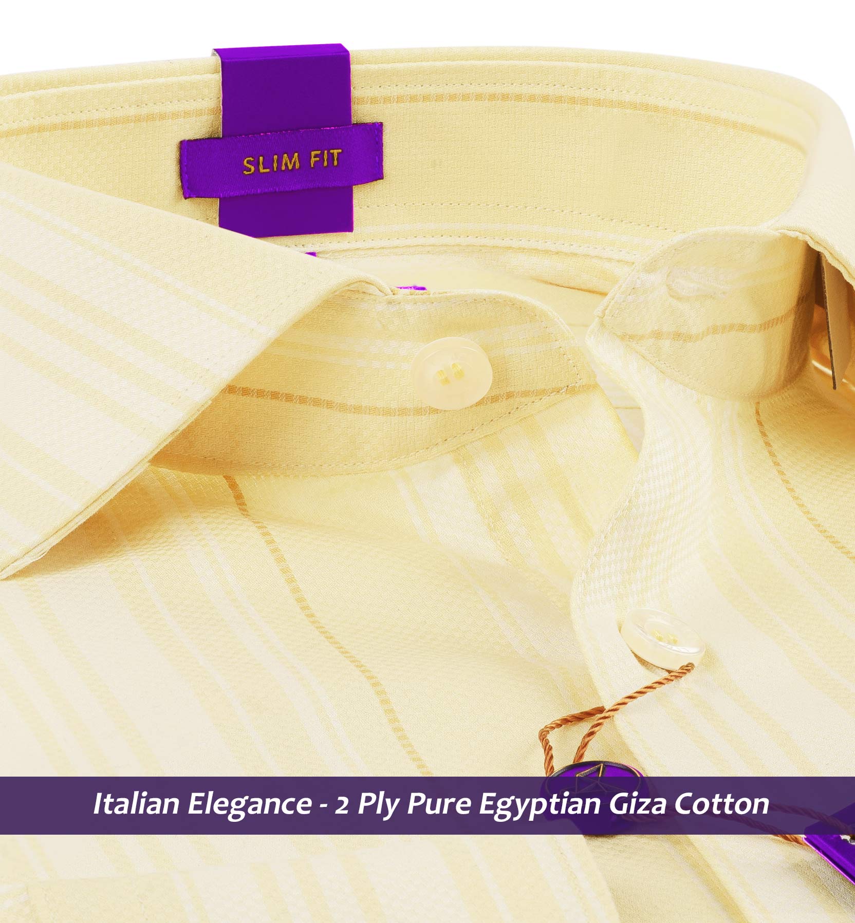 Postiano- Daffodil Yellow & White Stripe