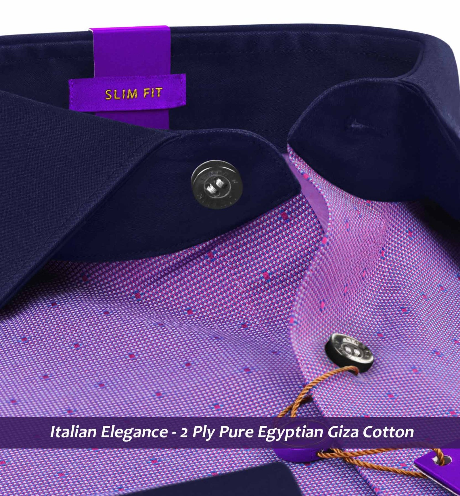 Montreal- Amethyst & Burgundy Structure- Navy Collar