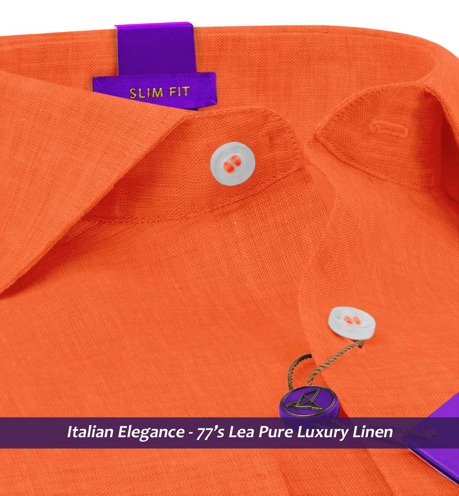Nikiti- Tangerine Orange Solid Linen