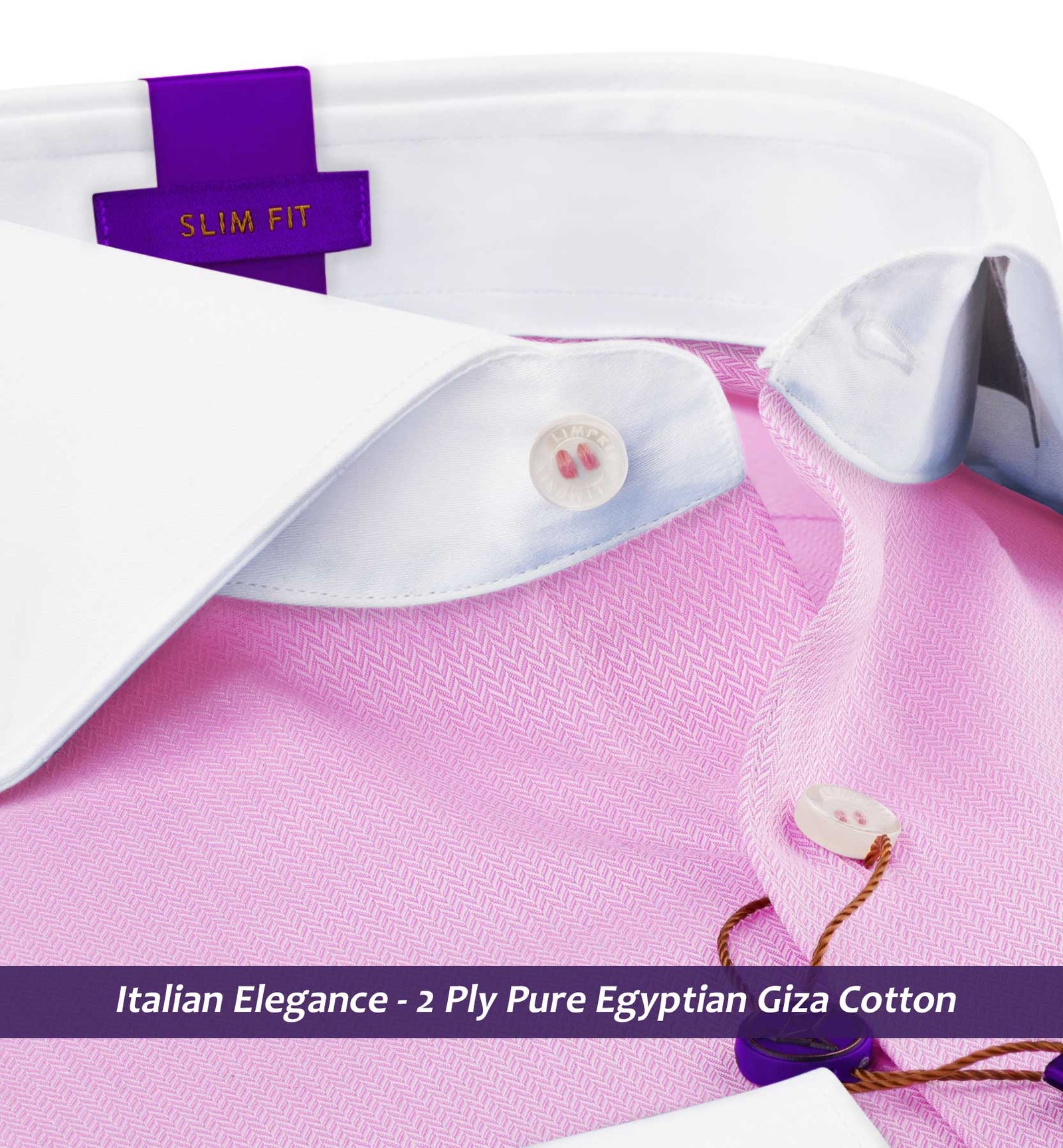 Denton- Flamingo Pink Stripe- White Collar