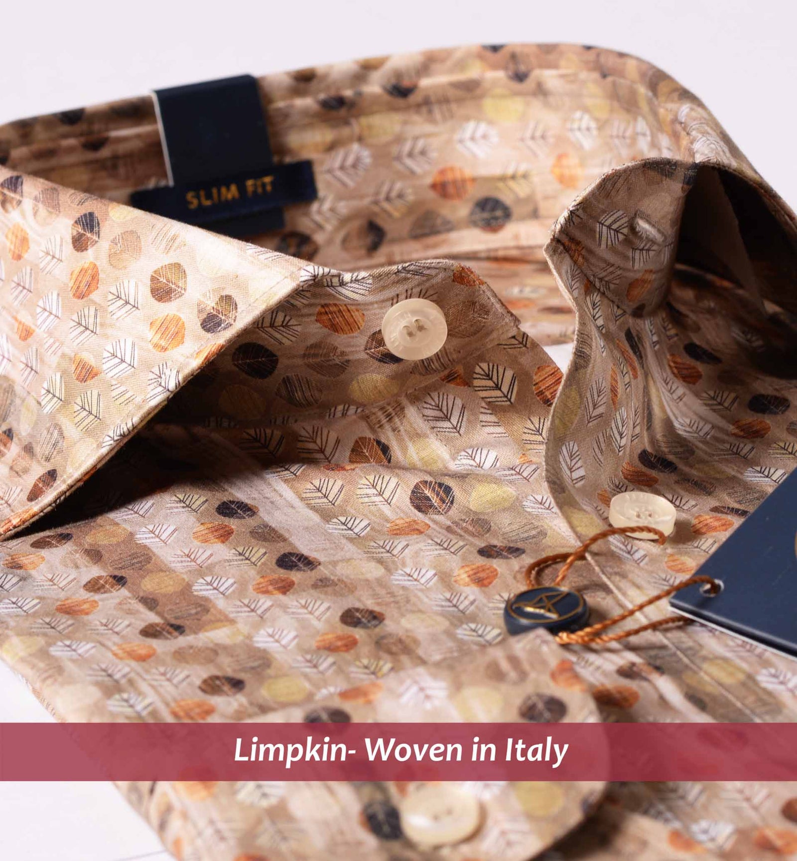 Monet- Beige & Brown Leaf Print