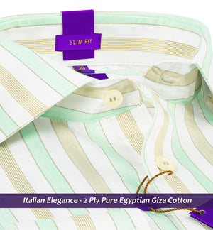 Niagara- Mint Green & Beige Stripe