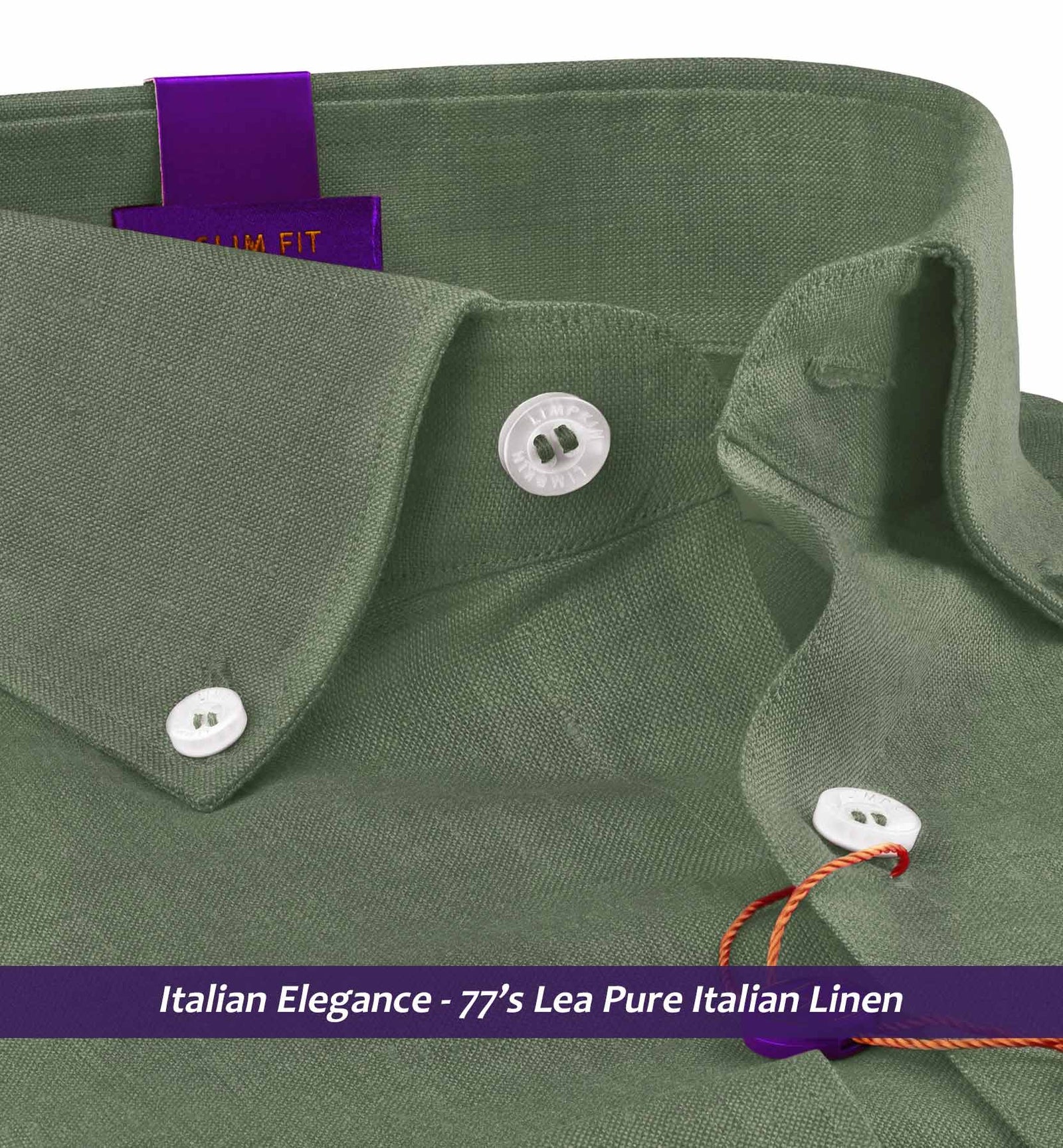 Brooklyn- Sage Green Solid Linen- Button Down