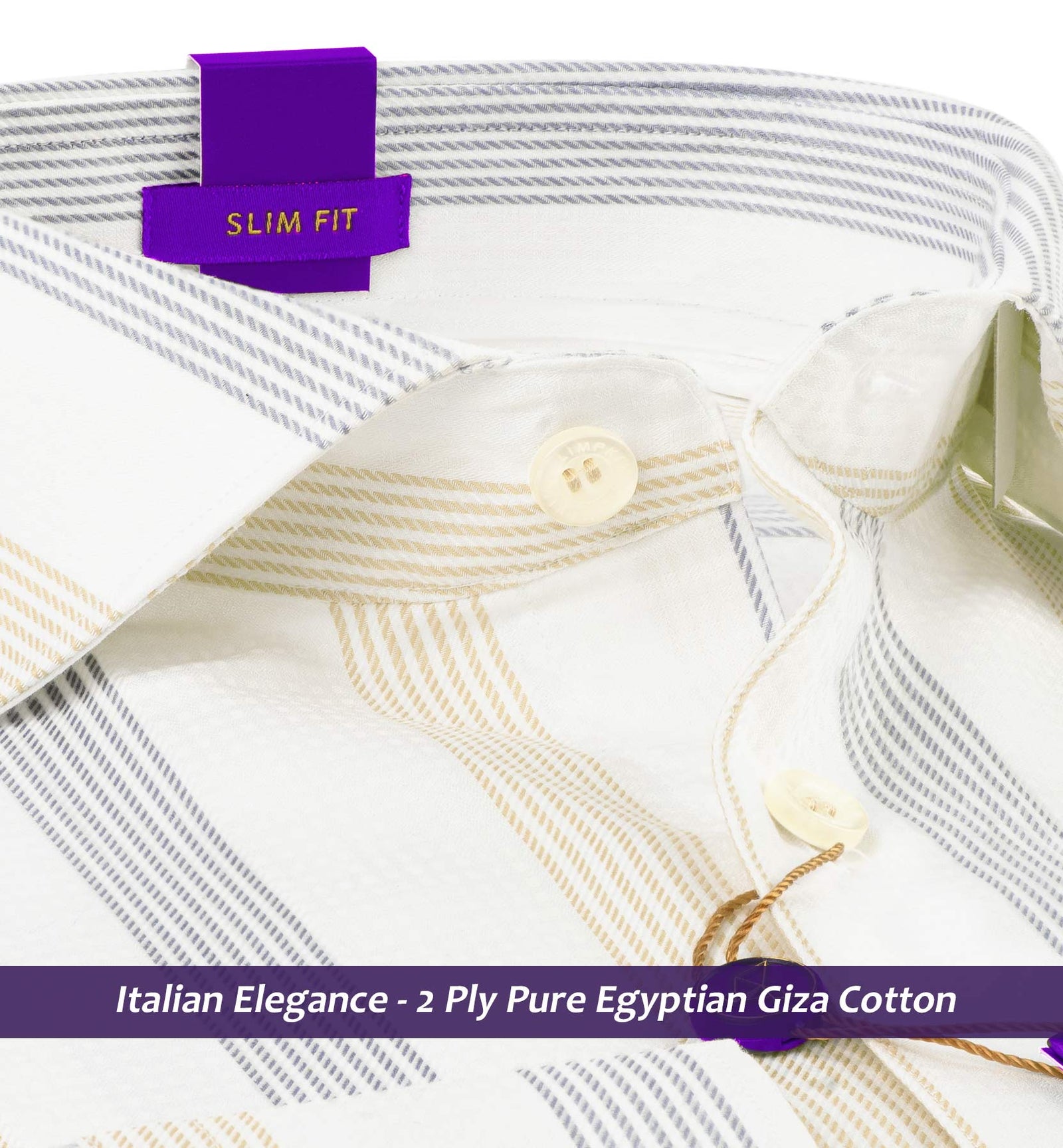 Leicester- Golden Beige & Flint Grey Stripe