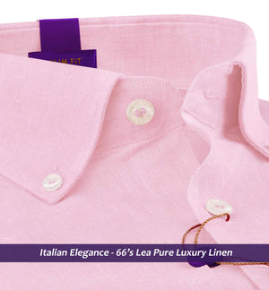 Cortland- Lemonade Pink Linen- Button Down
