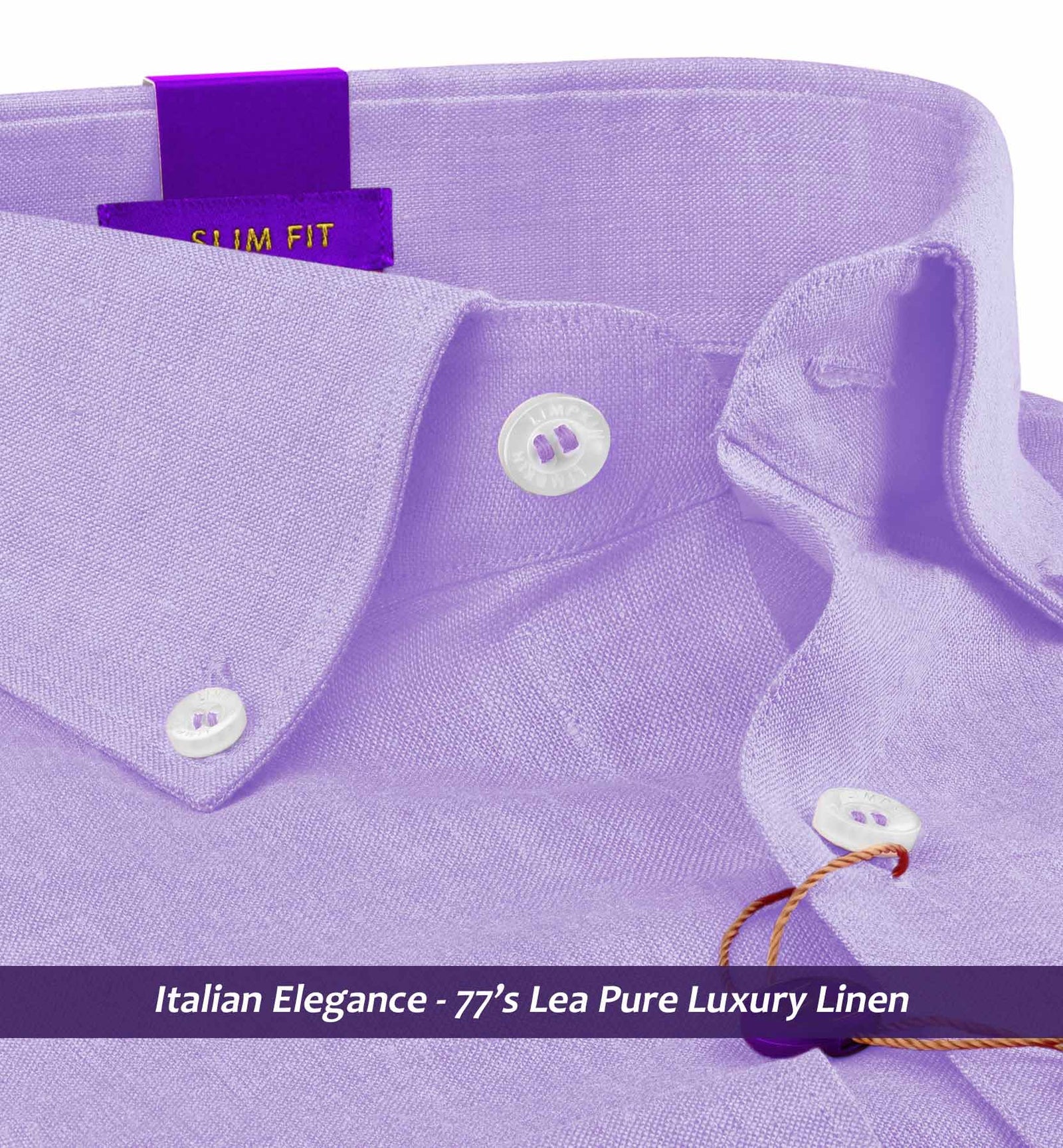 Porus- Periwinkle Lilac Solid Linen- Button Down