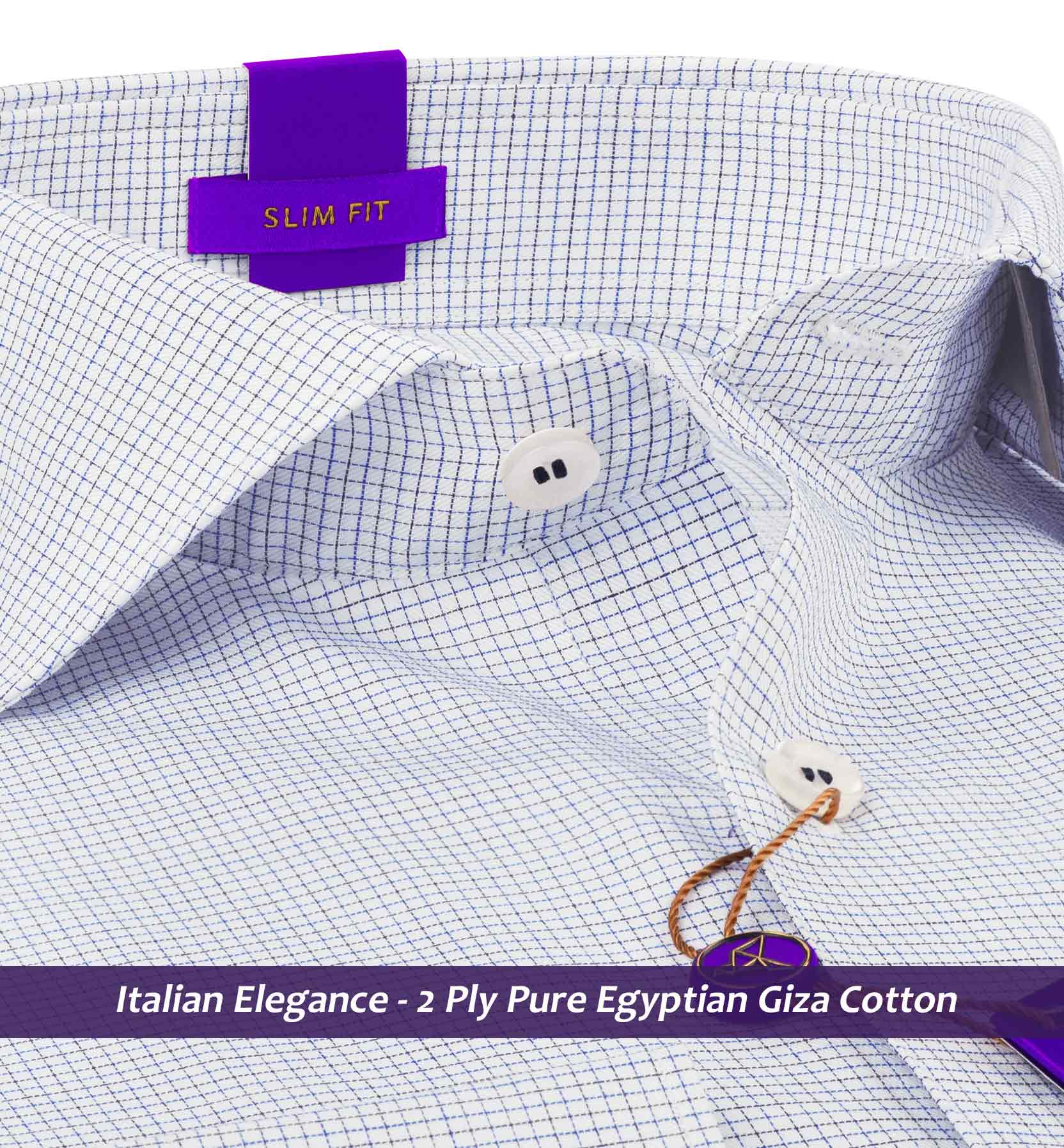Petersburg- Navy & White Pin Check