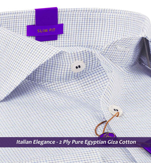 Petersburg- Navy & White Pin Check
