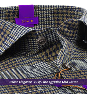 Newport- Navy & Flint Grey Check