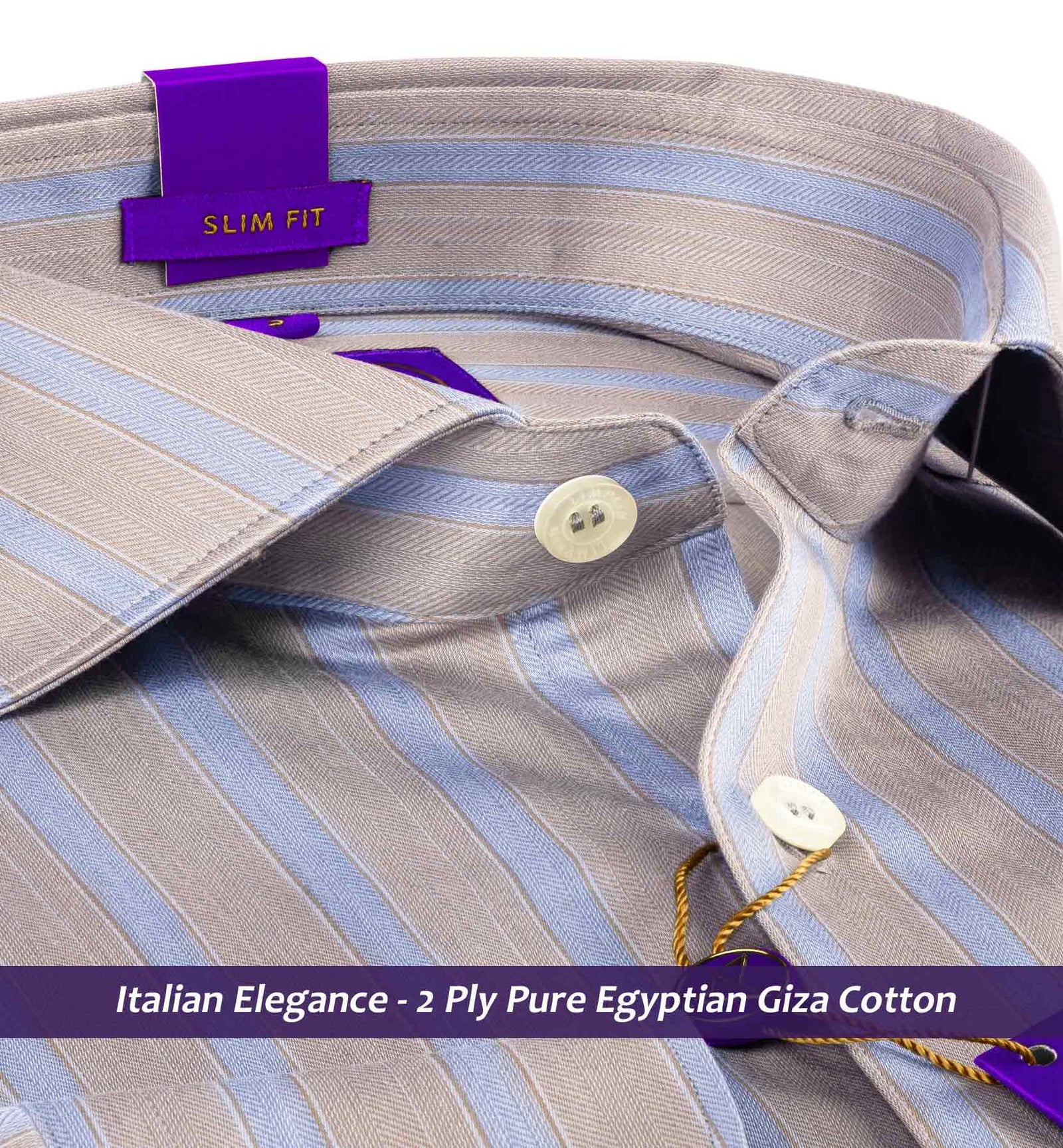 Memphis- French Beige & Grey Stripe