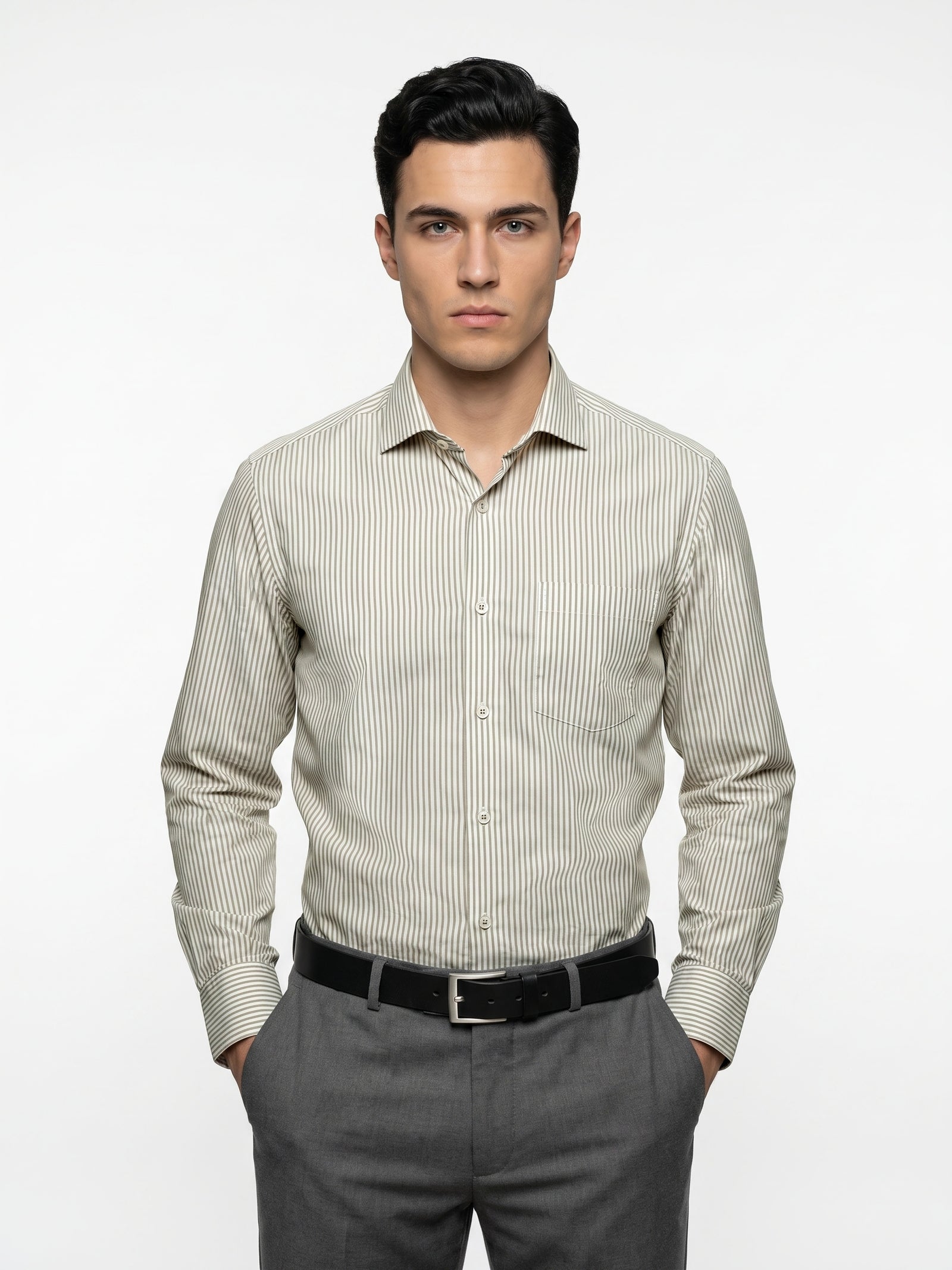 Preston- Ivory & Beige Magical Stripe