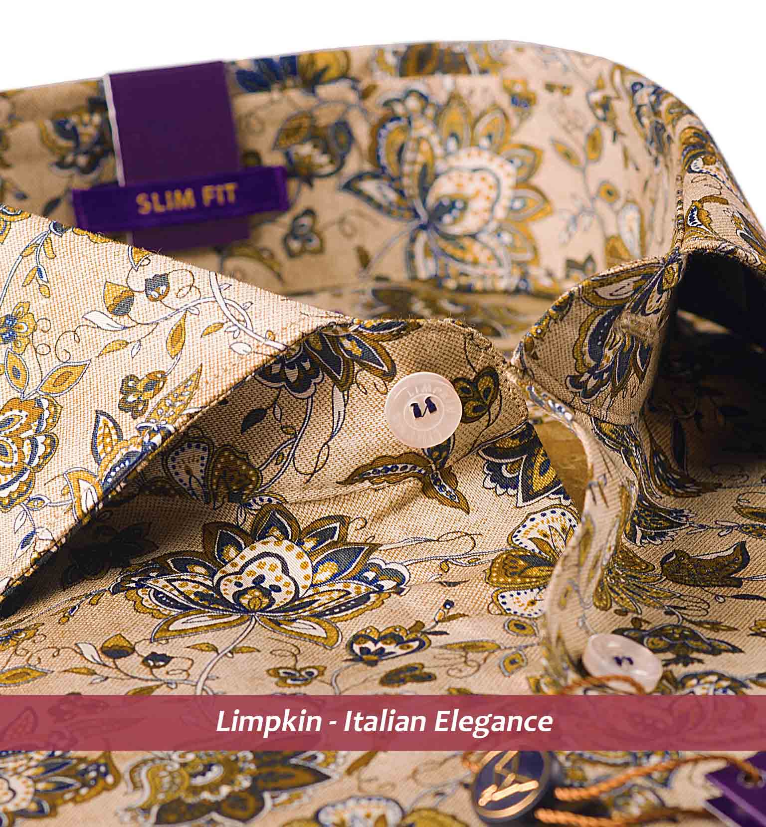 Monet- Beige & Navy Floral Print