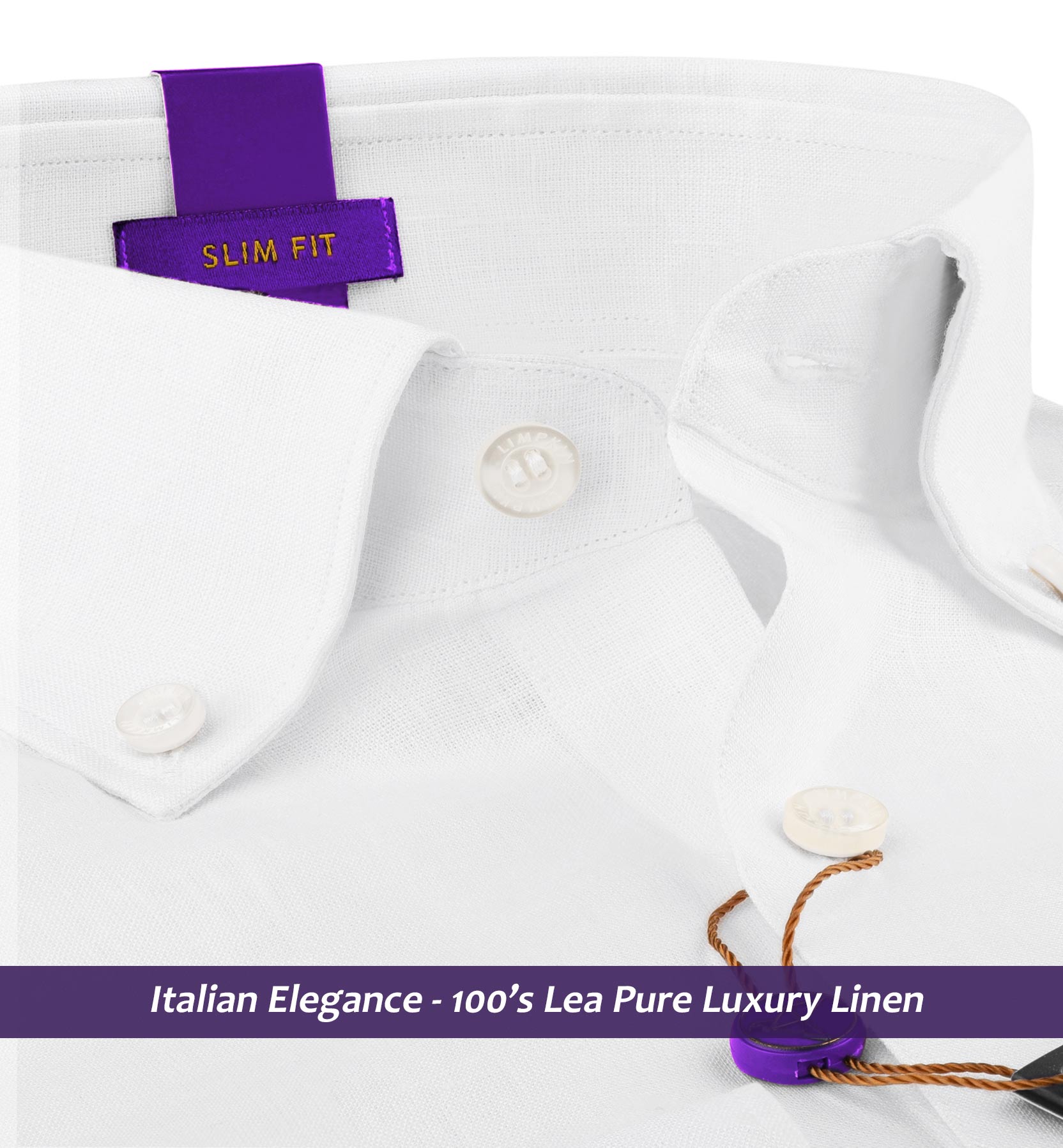 Milano- Pristine Pure White Linen- Button Down