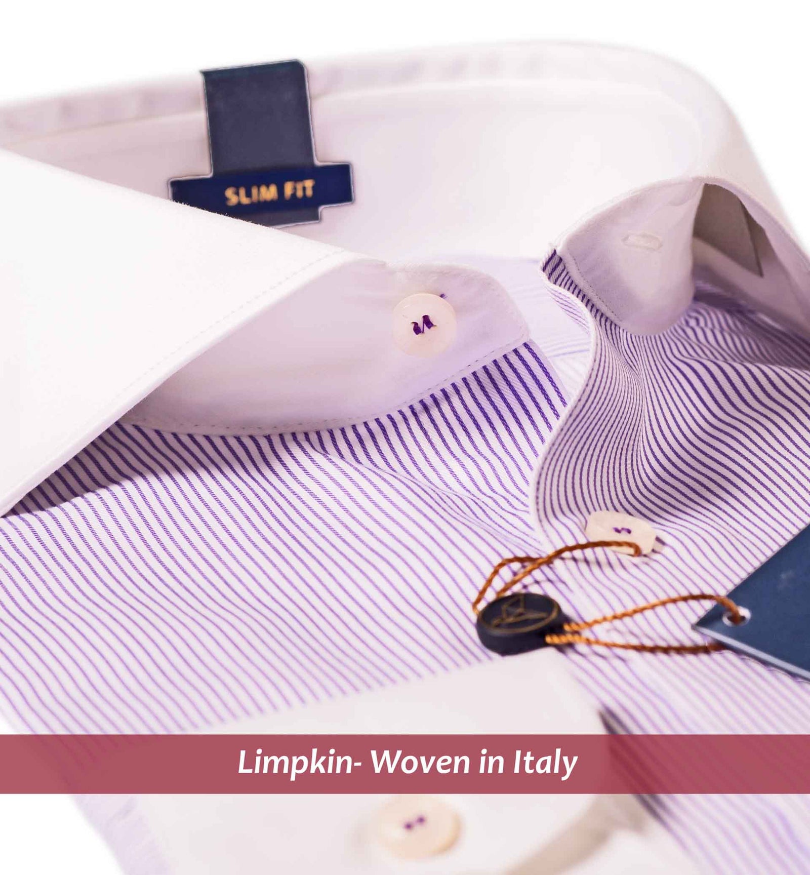 Porus- Lilac & White Stripe with White Collar
