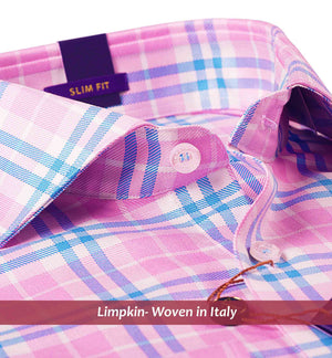Rochester- Daffodil Pink & Blue Check