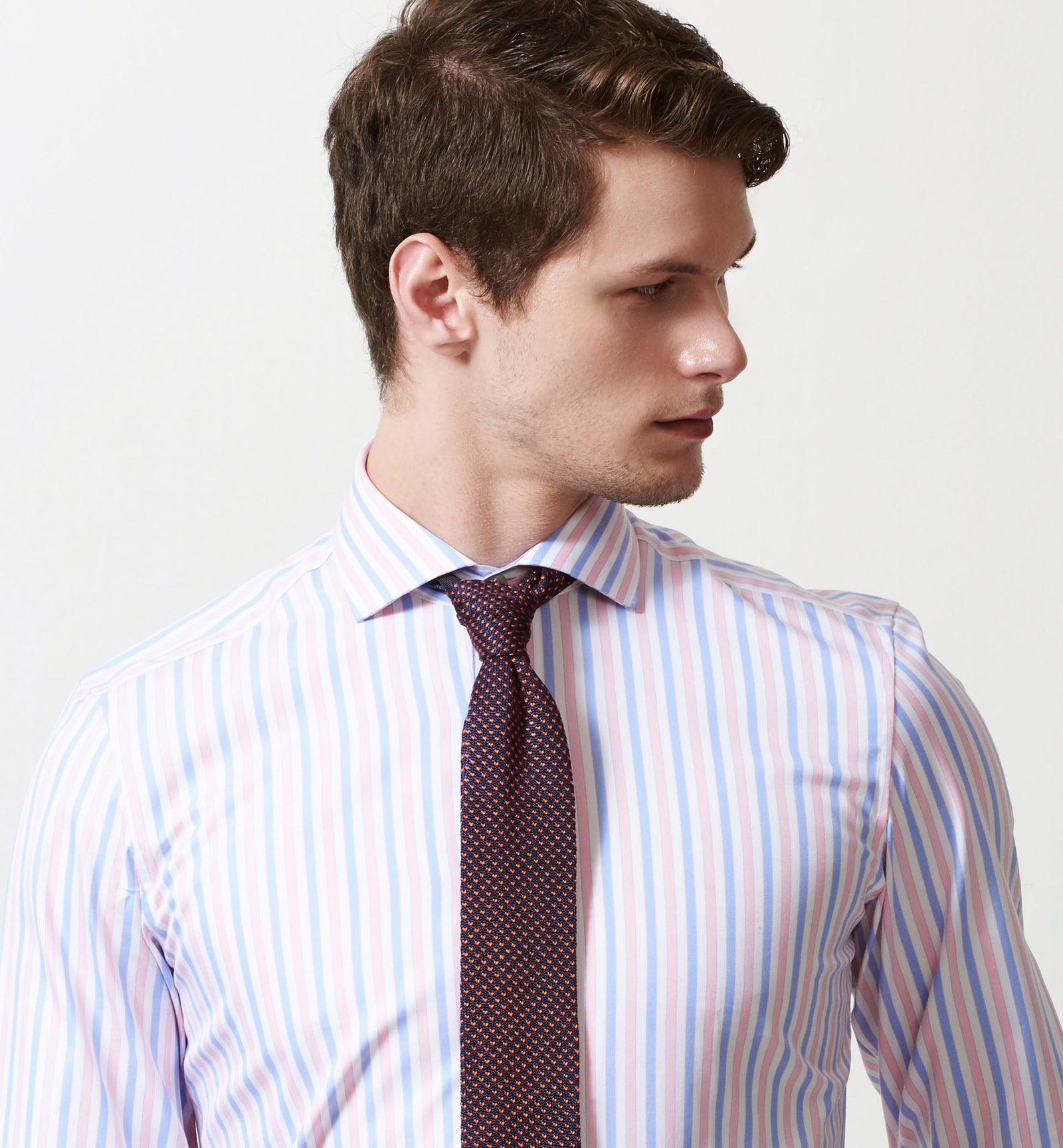 Segovia- Azure Blue & Pink Stripe