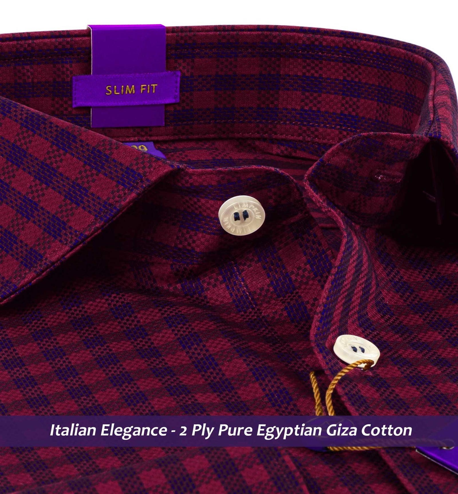 Portugal- Burgundy & Navy Check