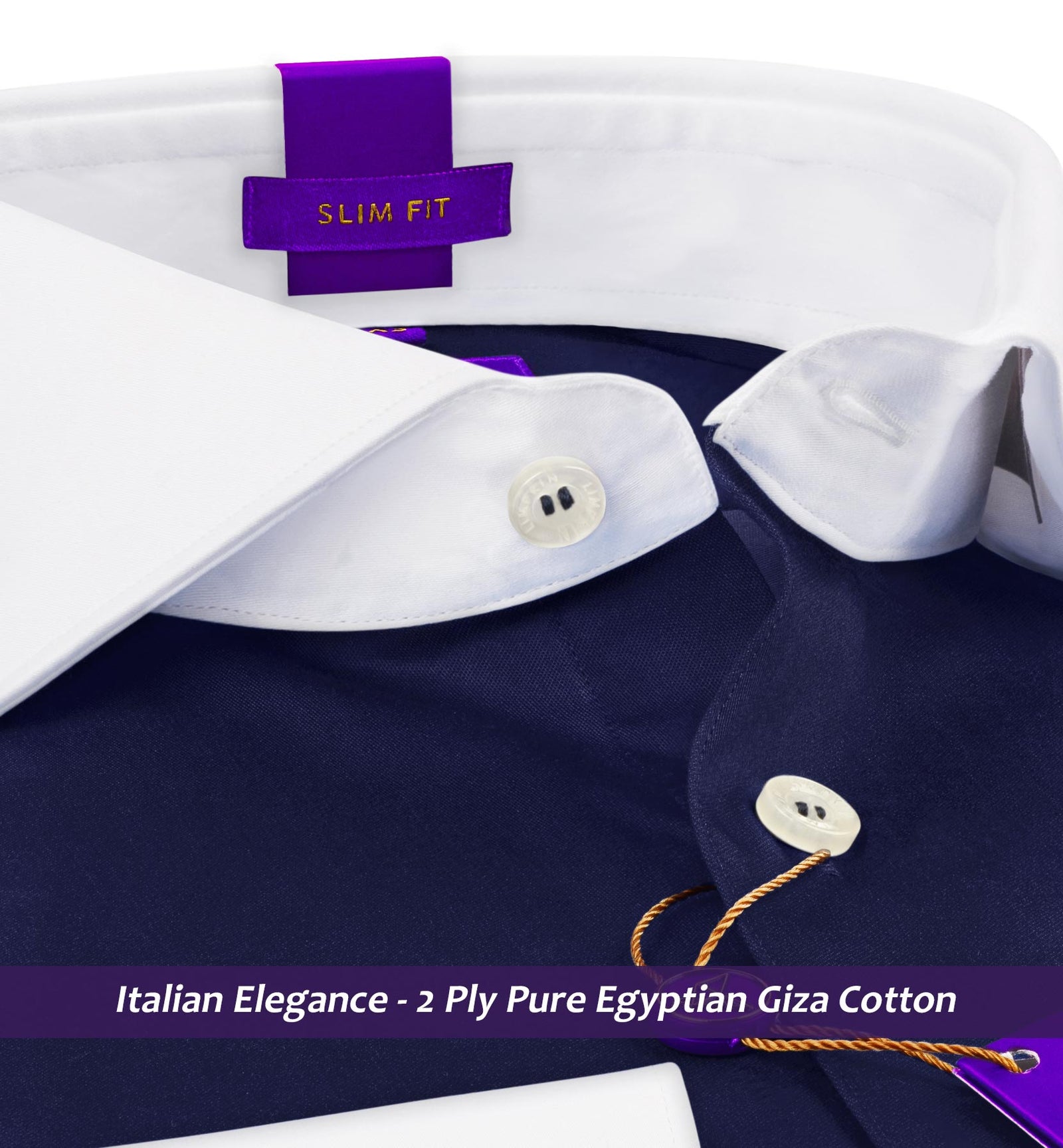 Nevada- Navy Magical Solid- White Collar