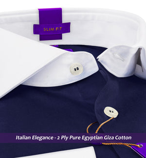 Nevada- Navy Magical Solid- White Collar