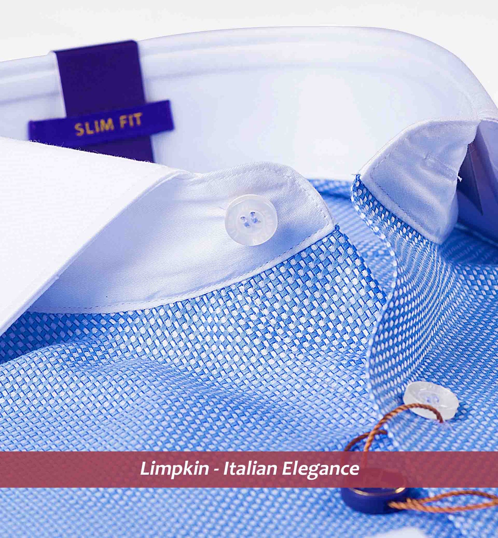 Florence- Azure Blue Structure- White Collar