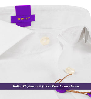 Athens- Pristine Pure White Linen- 125's Lea Pure Luxury Linen