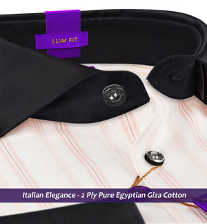 Coventry- Carnation Pink Stripe- Black Collar