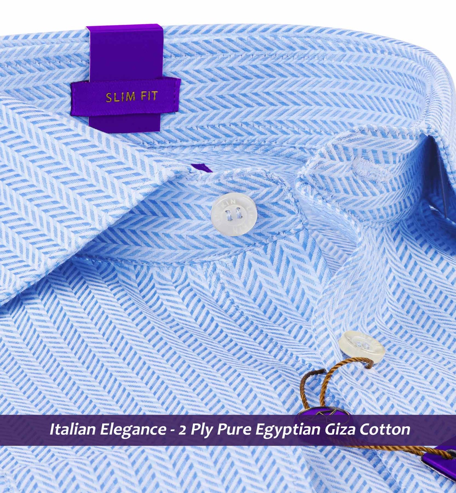 Luxor- Azure Blue & White Stripe