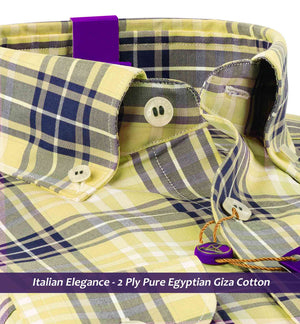 Vasco- Daffodil Yellow & Navy Check