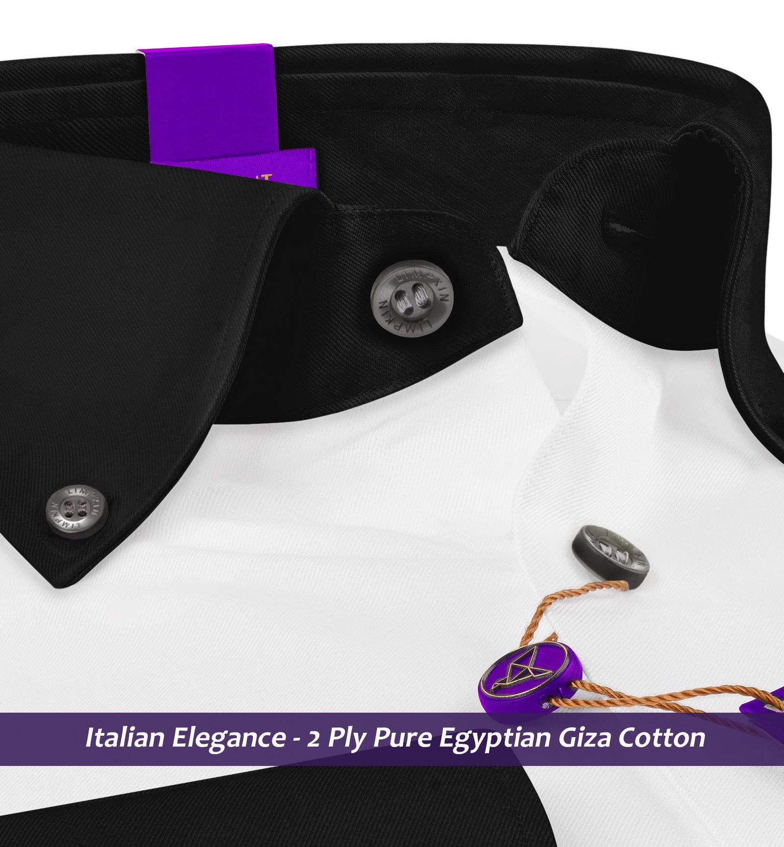 Bolivia- Pristine Pure White- Black Button Down