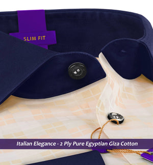 Montreux- Cantaloupe Orange Check- Navy Collar