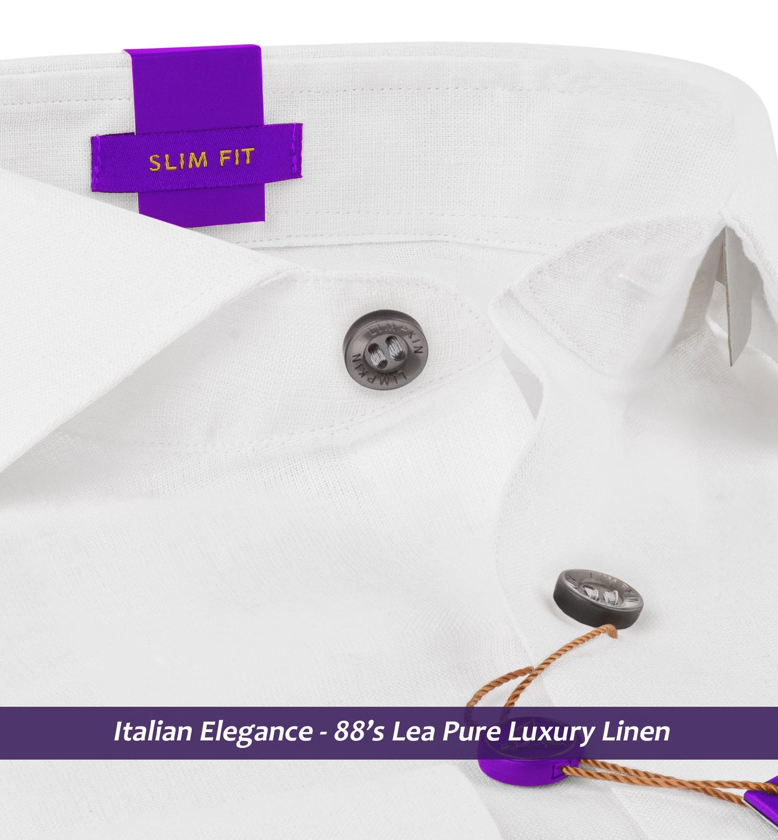 Vatican- Pure White Linen with Contrast Details