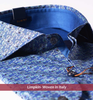 Marbella- Royal Blue & Green Print