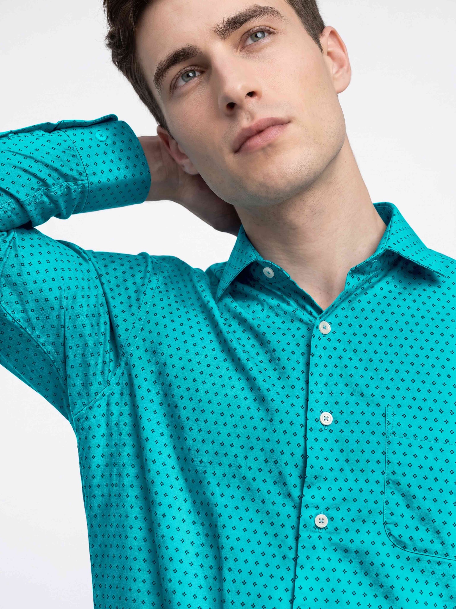 Florence- Turquoise & Navy Magical Print