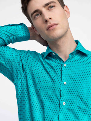 Florence- Turquoise & Navy Magical Print