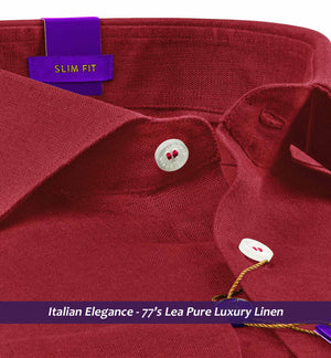 Maryland- Crimson Red Solid Linen