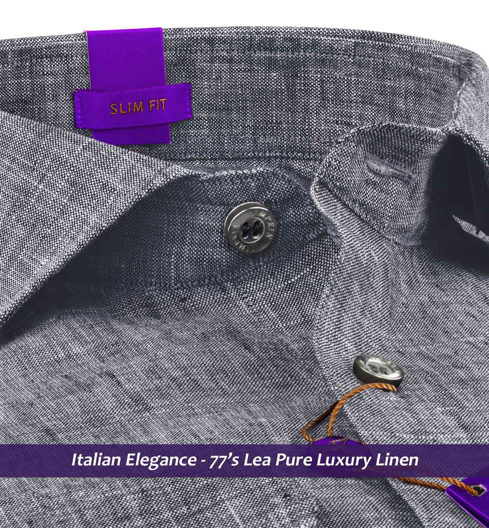 Palermo- Anchor Grey Solid Linen- 77's Lea Pure Luxury Linen