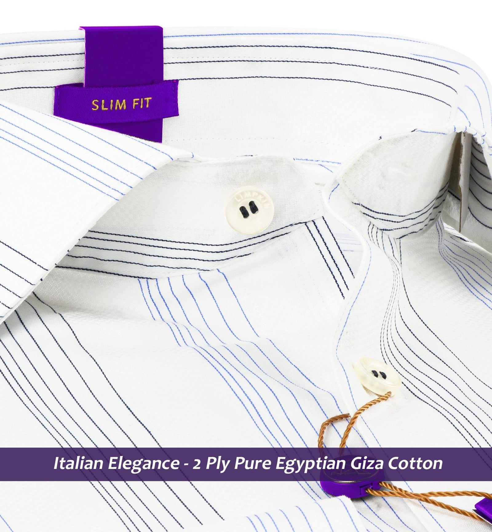 Tripoli- Azure Blue & Navy Stripe