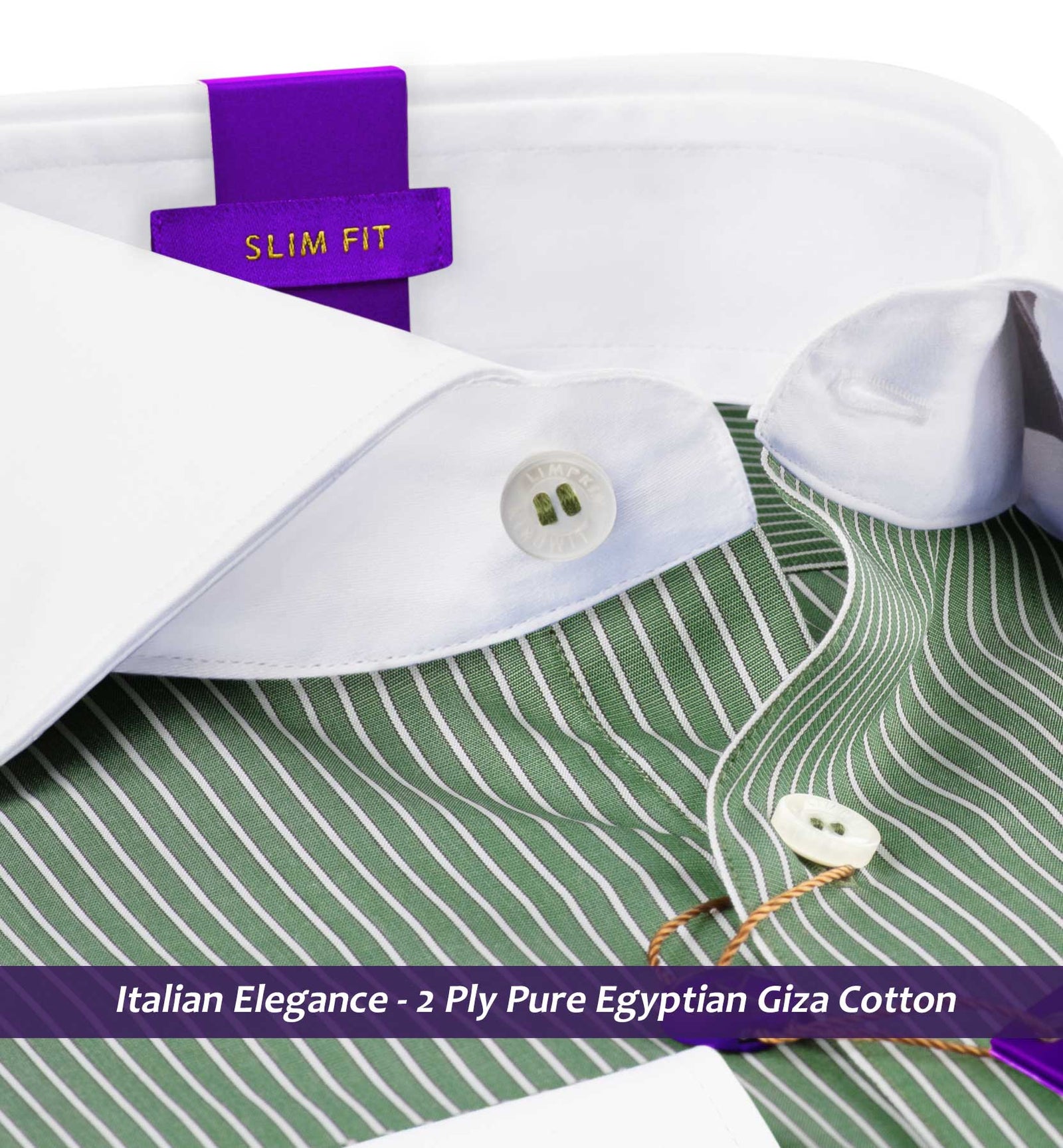 Toulouse- Basil Green & White Stripe