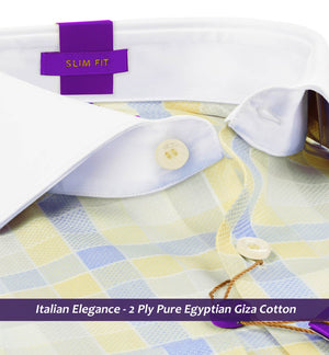 Durham- Daffodil Yellow Check- White Collar